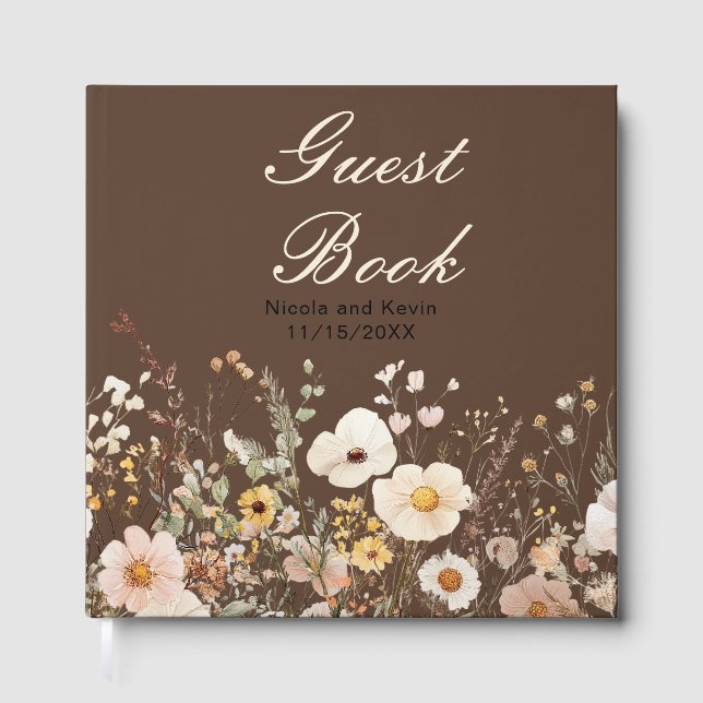 Wildflower Autumn Fall Floral Wedding Gästebuch (Vorderseite)