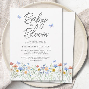 Wildflower Baby in Bloom Baby-Einladung Einladung