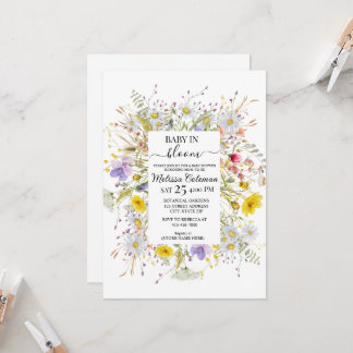 Wildflower Baby In Bloom Baby Shower  Einladung