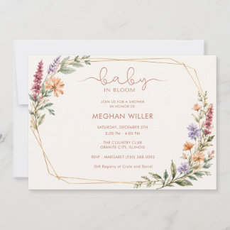 Wildflower-Baby in Bloom Baby Shower-Einladung Einladung