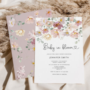 Wildflower baby in bloom baby shower invitation