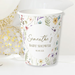 Wildflower Baby In Bloom Babyparty Pappbecher