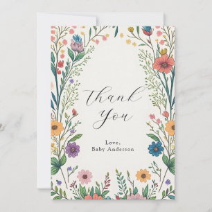Wildflower-Baby in Blüte Flat Dankeschön Dankeskarte