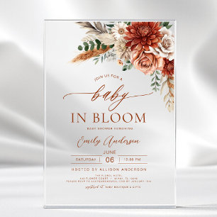 Wildflower-Baby in Blüte Herbst-Baby-Shower Acryleinladungen