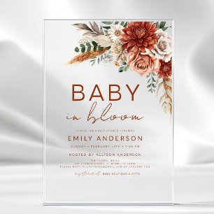 Wildflower-Baby in Blüte Herbst-Baby-Shower Acryleinladungen