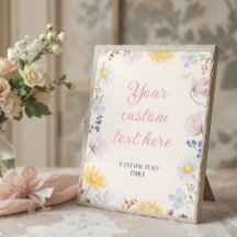 Wildflower-Baby-Party-Tischschild