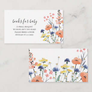 Wildflower-Baby-Shower-Bücher für Baby Begleitkarte