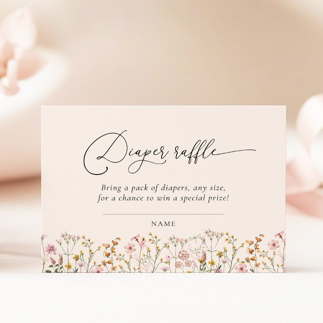 Wildflower Baby Shower Diaper Raffle Ticket Begleitkarte (Von Creator hochgeladen)
