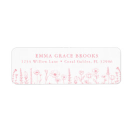 Wildflower Baby Shower Dusty Pink Return Address