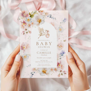Wildflower Baby Shower Einladung in Blüte