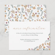 Wildflower-Baby-Shower-Einladungskarte - orange