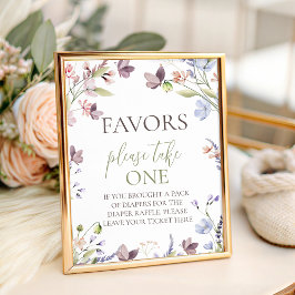 Wildflower Baby Shower Favors Table Sign Sockelschild