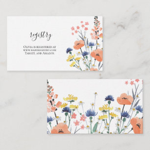 Wildflower-Baby-Shower-Geschenkregistrierungs-Eins Begleitkarte