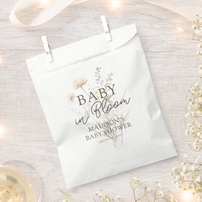 Wildflower Baby Shower Geschenktütchen (Ausgeschnitten)