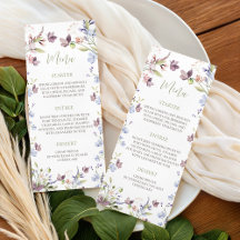 Wildflower-Baby-Shower-Menükarte 4x9