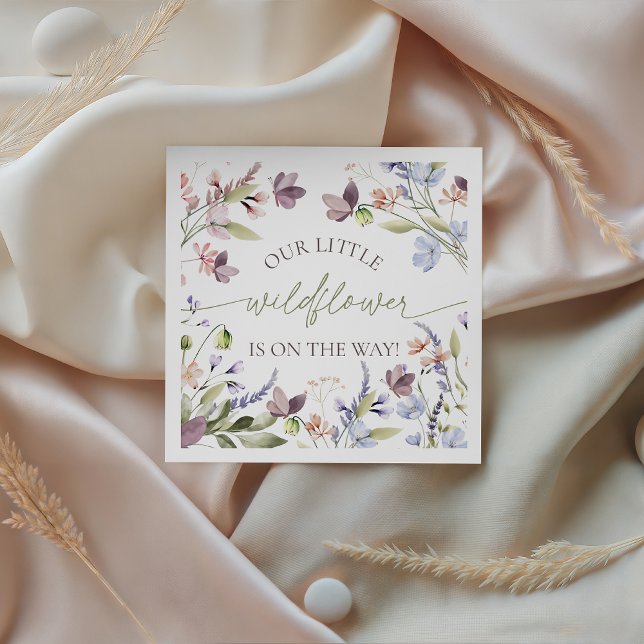 Wildflower Baby Shower Paper Napkins Serviette (Von Creator hochgeladen)