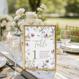 Wildflower Baby Shower Table Number Sockelschild