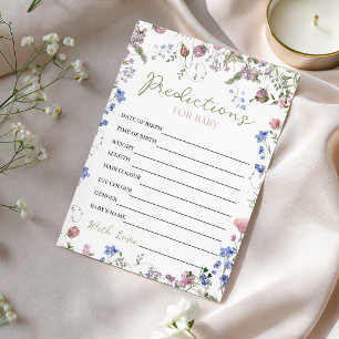 Wildflower-Baby-Shower-Vorhersagen Einladung