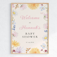 Wildflower-Baby-Shower-Willkommensposter
