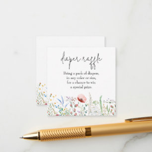 Wildflower-Baby-Shower-Windel-Raffel Begleitkarte