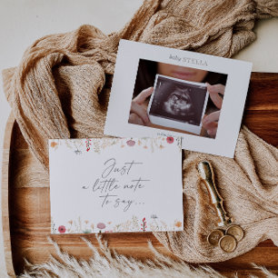 Wildflower Baby Ultraschall-Foto-Ankündigungskarte Einladung
