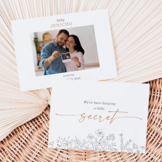 Wildflower Baby Ultrasound Photo Announcement Card Einladung
