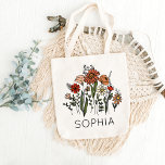 Wildflower Bachelorette Party Bridesmaid Wedding Tragetasche<br><div class="desc">Personalized Tote Bags with Name Rustic Wildflower</div>