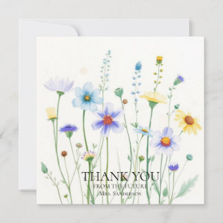 Wildflower Bee Bridal Shower Thank You Card Dankeskarte