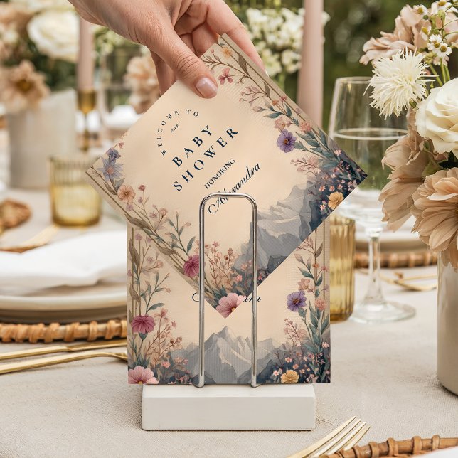 Wildflower-Berg-Baby-Shower Serviette (Von Creator hochgeladen)
