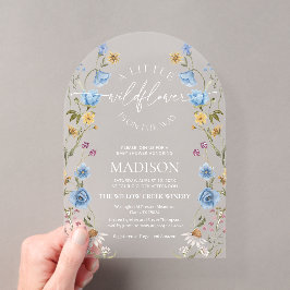 Wildflower Blue Baby Shower Acryleinladungen