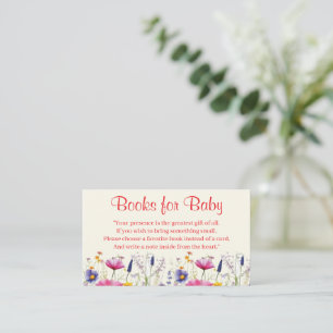 Wildflower-Blumen-Baby-Shower-Bücher für Baby Begleitkarte