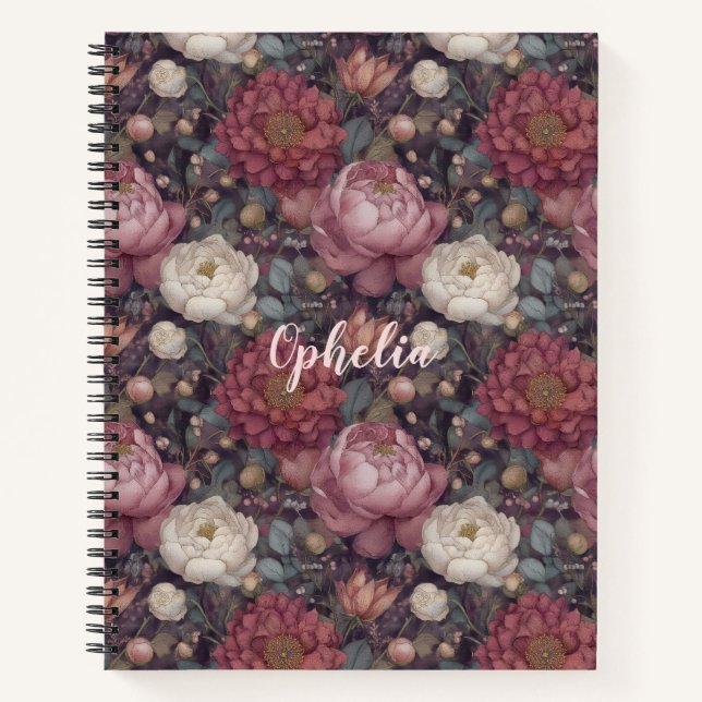 Wildflower Blush Pink Garden Personalized Notizbuch (Vorderseite)