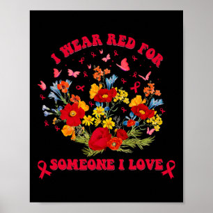 Wildflower Blutkrebs-Bewusstseinsbekleidung Rotes Poster