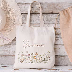 Wildflower Boho Brautjungfer Name Tasche