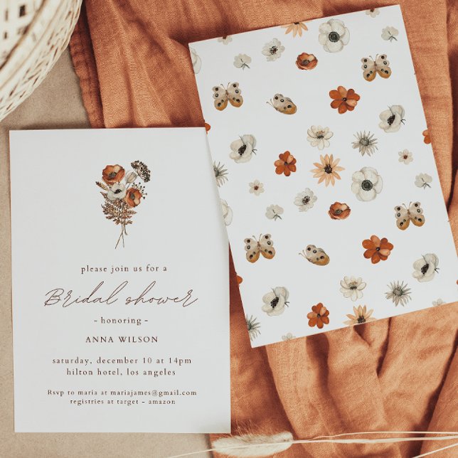 Wildflower Boho Bridal Shower  Invitation Einladung (Von Creator hochgeladen)