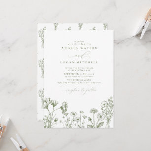 Wildflower Boho Chic Hochzeit Einladung