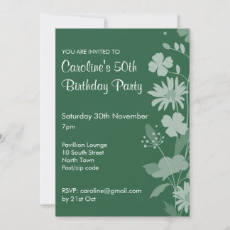 Wildflower Border Birthday Invitation Einladung