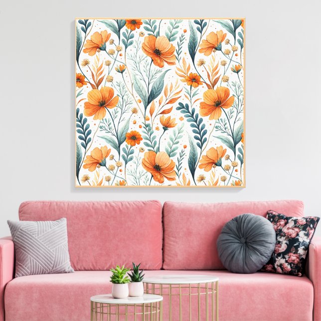 Wildflower Botanical Boho Leinwanddruck (Insitu (Wohnzimmer))