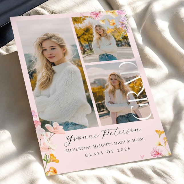 Wildflower & Bow Abschluss Einladung (Von Creator hochgeladen)