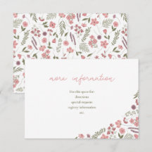 Wildflower-Brautjungfern-Einladungskarte - rosa