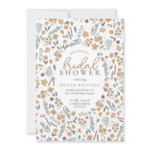 Wildflower-Brautparty-Einladung - Orange