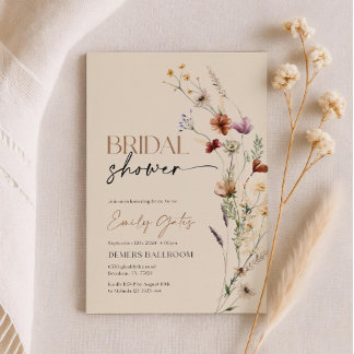 Wildflower Bridal Shower Invitation, Floral Boho Einladung