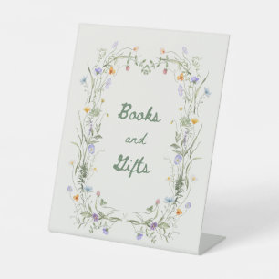 Wildflower-Bücher und Geschenke-Tischschild für Ba Sockelschild