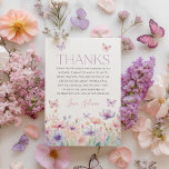 Wildflower Butterfly Bridal Shower Thank You Card Dankeskarte<br><div class="desc">Here's to a lifetime of butterflies | Wildflower butterfly pastel floral bridal shower Thank You Card. Matching items available!</div>