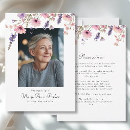 Wildflower "Celebration of Life" Photo Funeral  Einladung