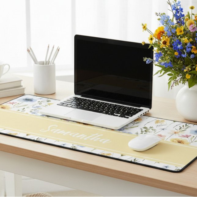 Wildflower Colorful Spring Floral  Desk Mat Schreibtischunterlage (Von Creator hochgeladen)