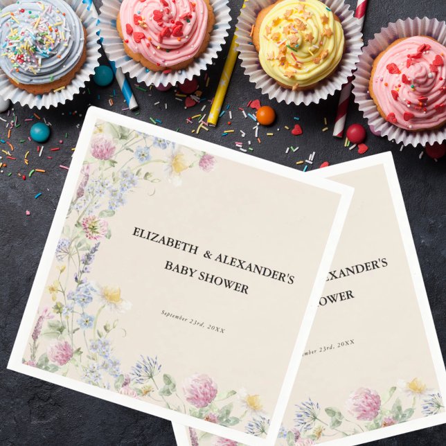 Wildflower Couples Baby Shower  Serviette (Von Creator hochgeladen)