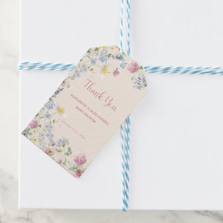 Wildflower Couples Baby Shower Thank You Geschenkanhänger