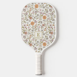 Wildflower Custom Name Monogram  Pickleball Schläger
