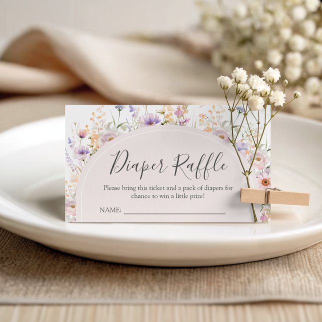 Wildflower Diaper Raffle  Card Begleitkarte (Von Creator hochgeladen)